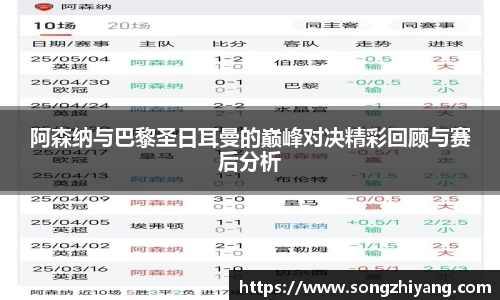 阿森纳与巴黎圣日耳曼的巅峰对决精彩回顾与赛后分析